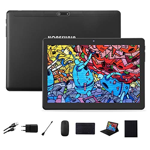 10-Zoll-Android-Tablet mit ultraschnellem Android 9.0, 4 GB RAM, 64 GB ROM - Google GSM-Zertifiziert, ultradünn 8000 mAh / 5 MP 8 MP/Type- C(schwarz)